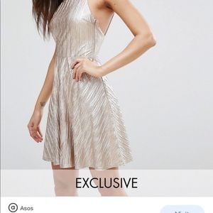 Metallic skater dress